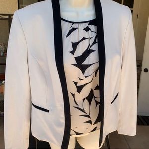 Nine West Tan/Blk Blazer Sz 4 & matching Shell Sz Small